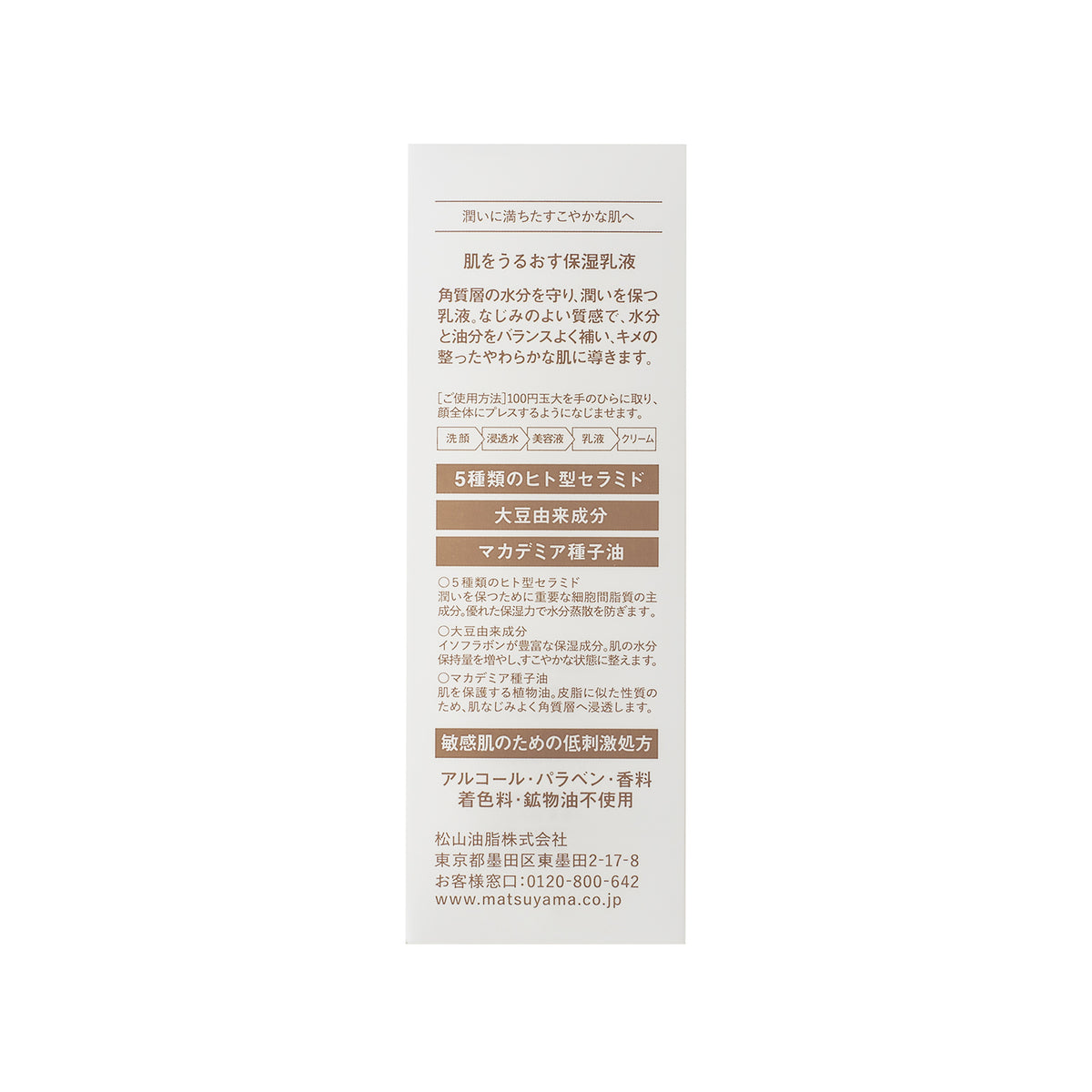 【アメニティ検討用】肌をうるおす保湿スキンケア 保湿乳液